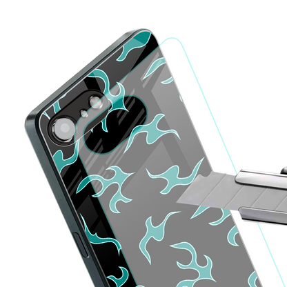 lil blue flames back phone cover | glass case for iphone 16e