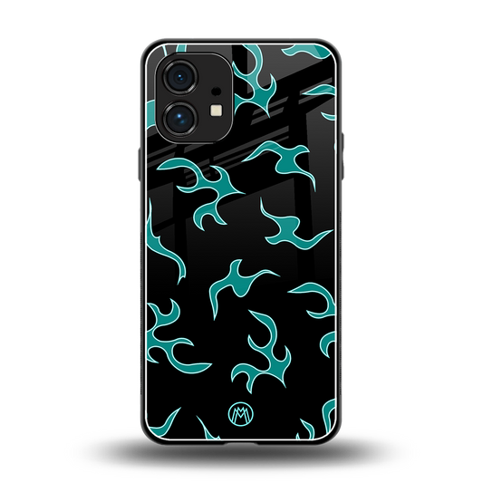 lil blue flames back phone cover | glass case for nothing phone 1