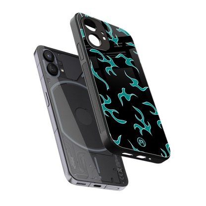 lil blue flames back phone cover | glass case for nothing phone 1