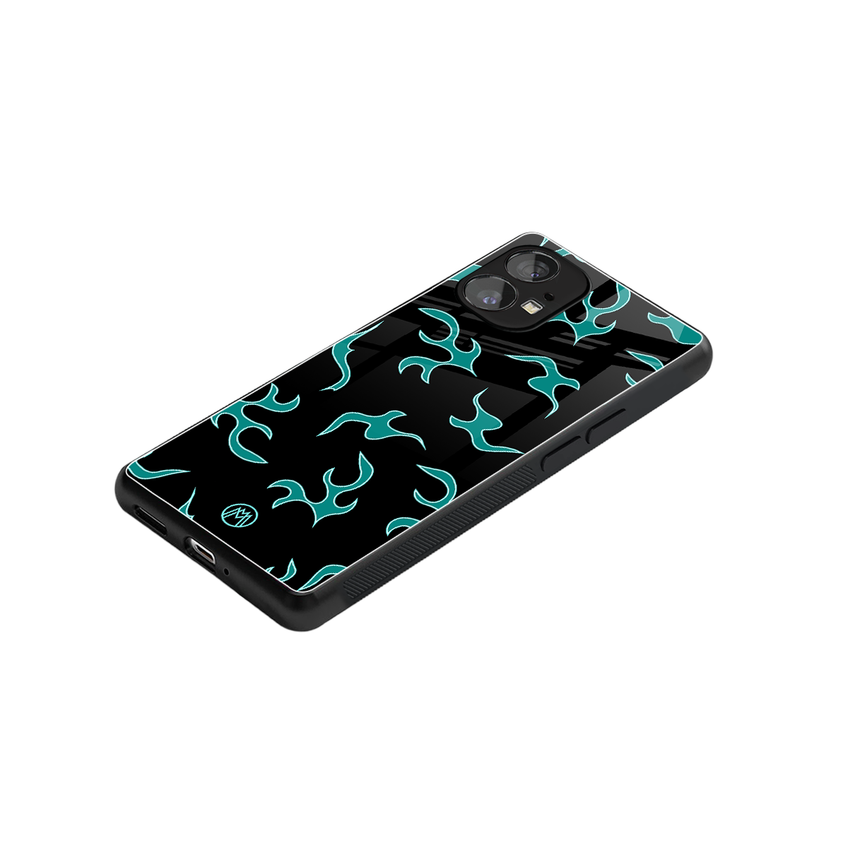 lil blue flames back phone cover | glass case for nothing phone 1