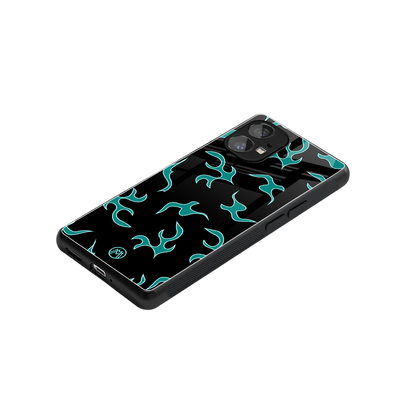 lil blue flames back phone cover | glass case for nothing phone 1