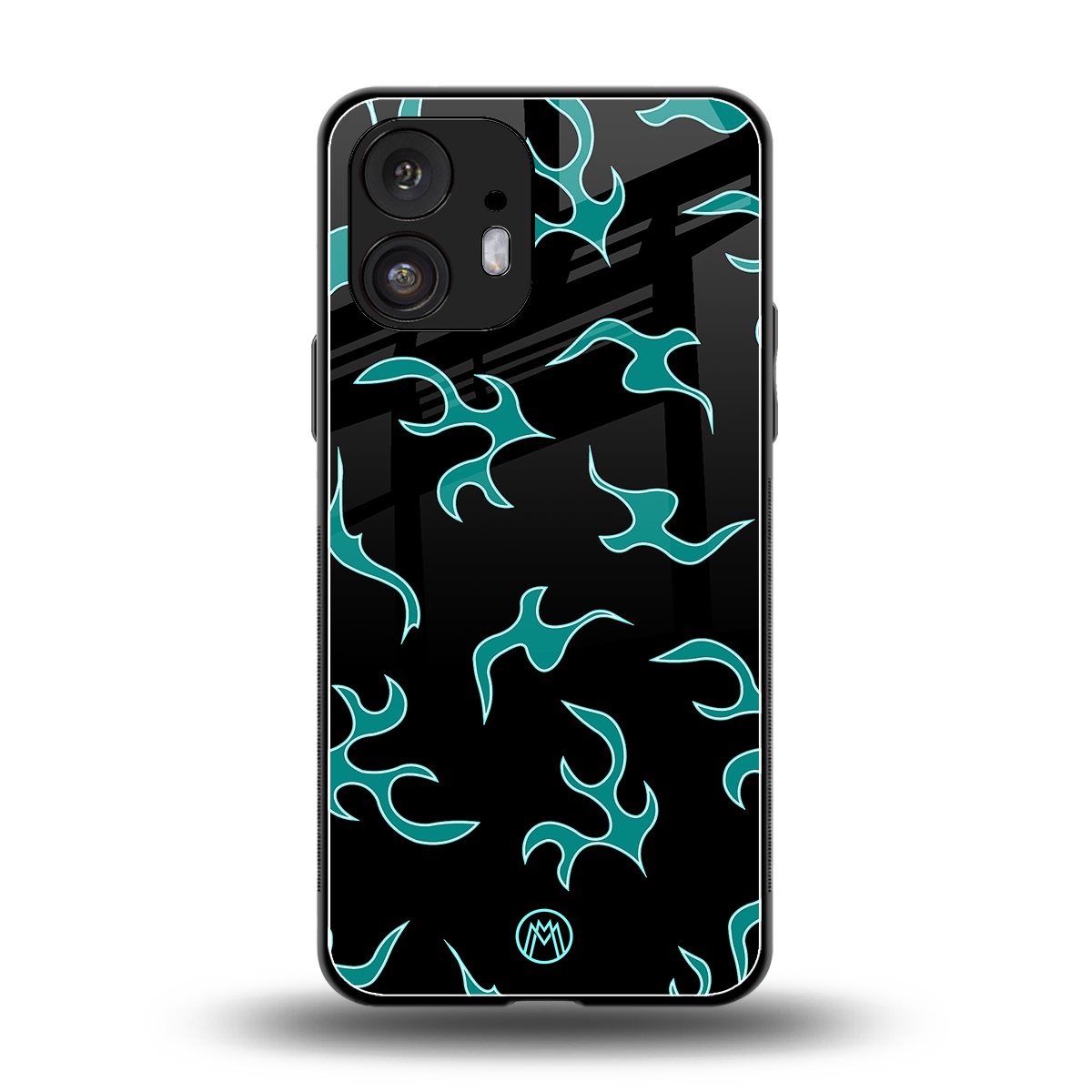 lil blue flames back phone cover | glass case for nothing phone 2