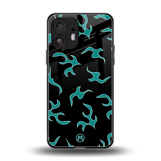 lil blue flames back phone cover | glass case for nothing phone 2