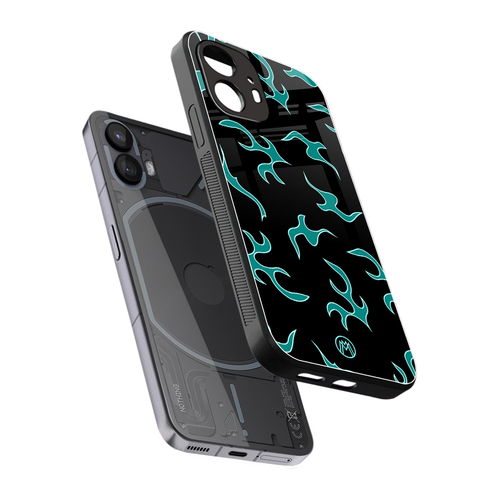 lil blue flames back phone cover | glass case for nothing phone 2