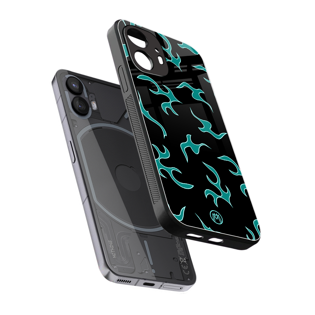 lil blue flames back phone cover | glass case for nothing phone 2