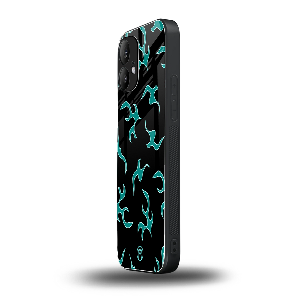 lil blue flames back phone cover | glass case for nothing phone 2