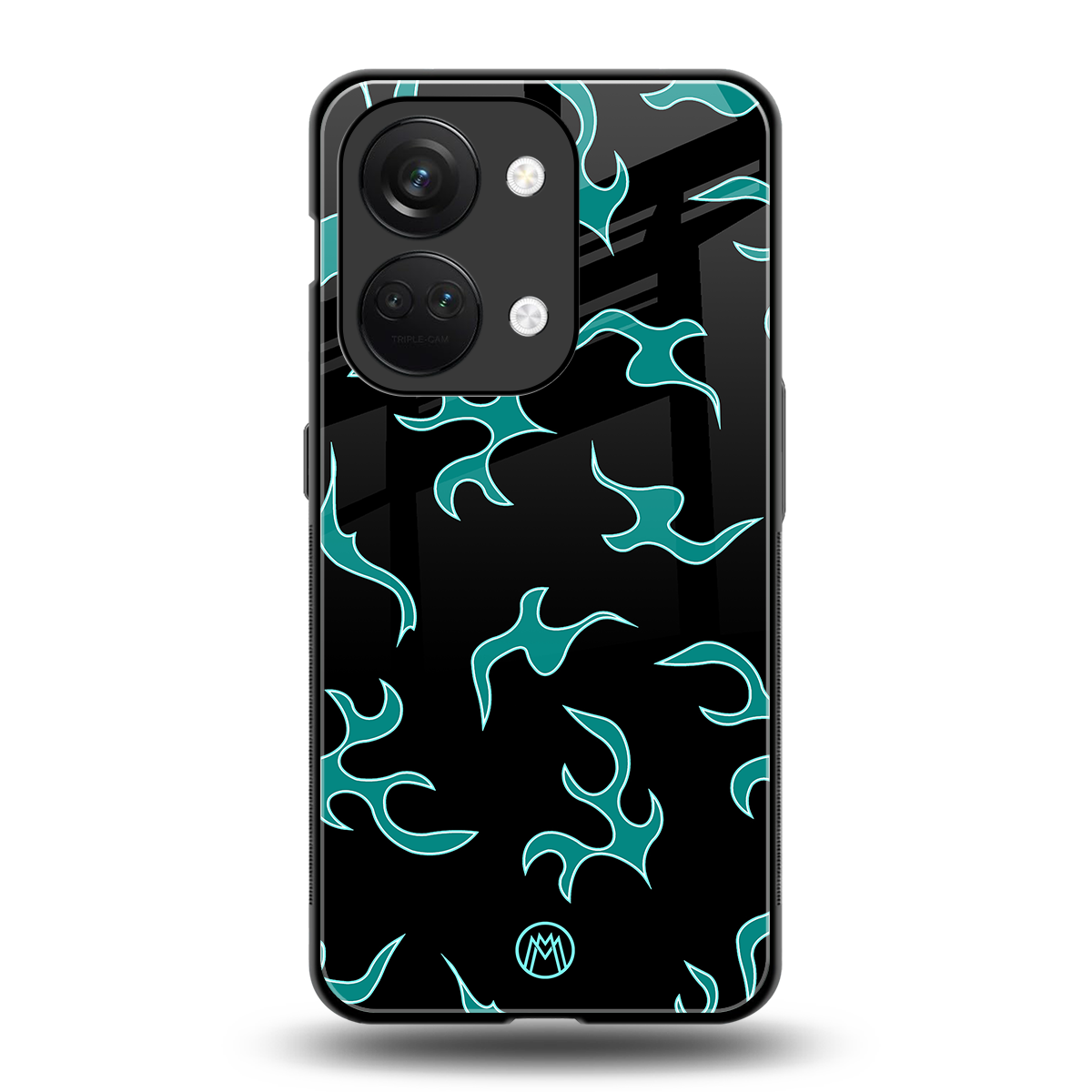 lil blue flames back phone cover | glass case for oneplus nord 3