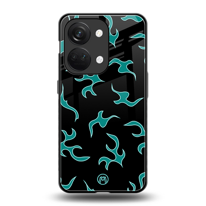 lil blue flames back phone cover | glass case for oneplus nord 3