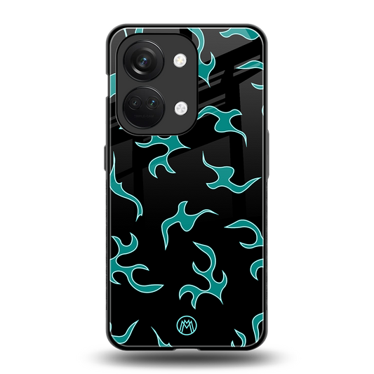 lil blue flames back phone cover | glass case for oneplus nord 3