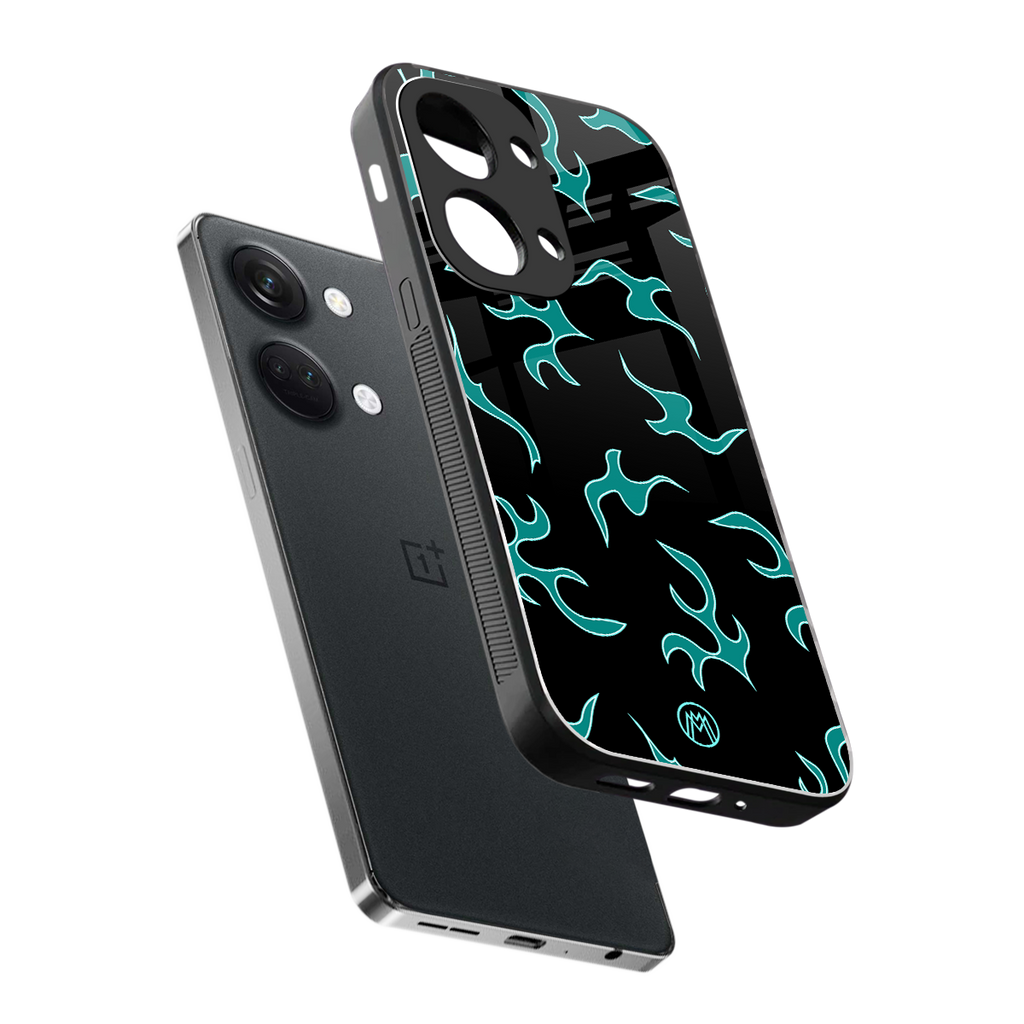 lil blue flames back phone cover | glass case for oneplus nord 3