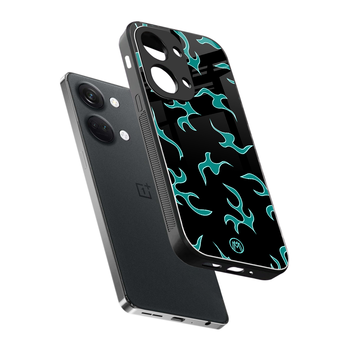 lil blue flames back phone cover | glass case for oneplus nord 3