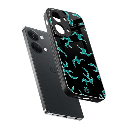 lil blue flames back phone cover | glass case for oneplus nord 3
