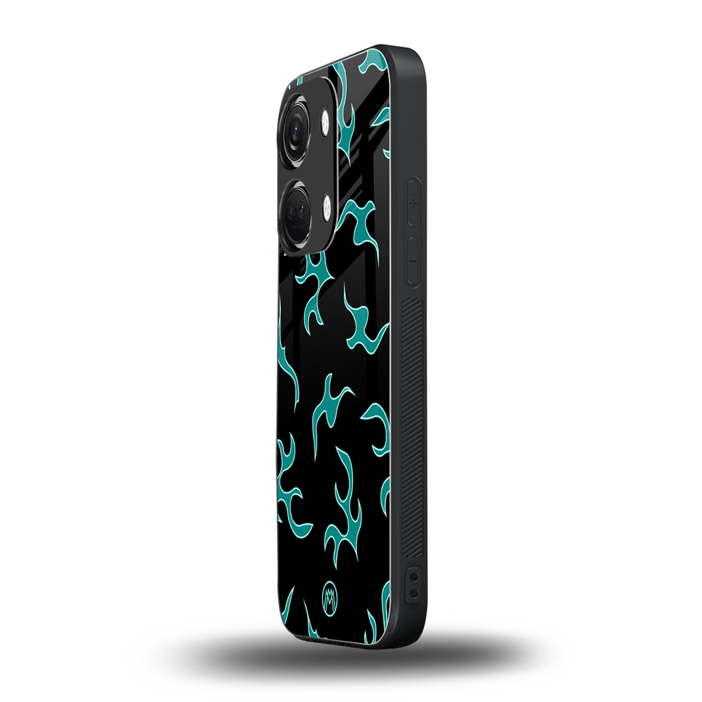 lil blue flames back phone cover | glass case for oneplus nord 3