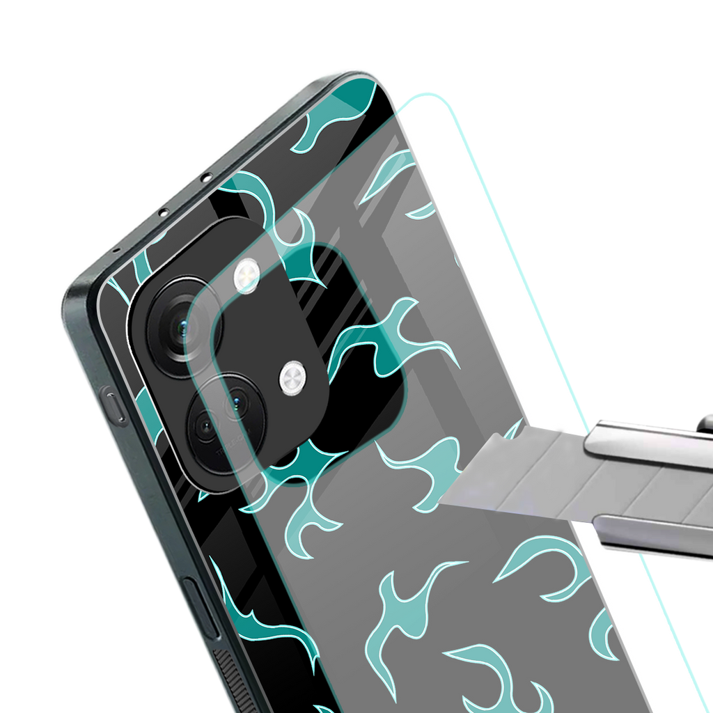 lil blue flames back phone cover | glass case for oneplus nord 3