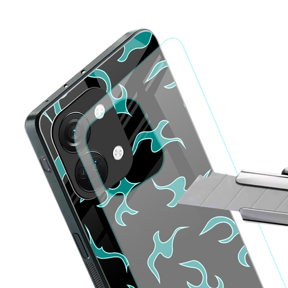 lil blue flames back phone cover | glass case for oneplus nord 3