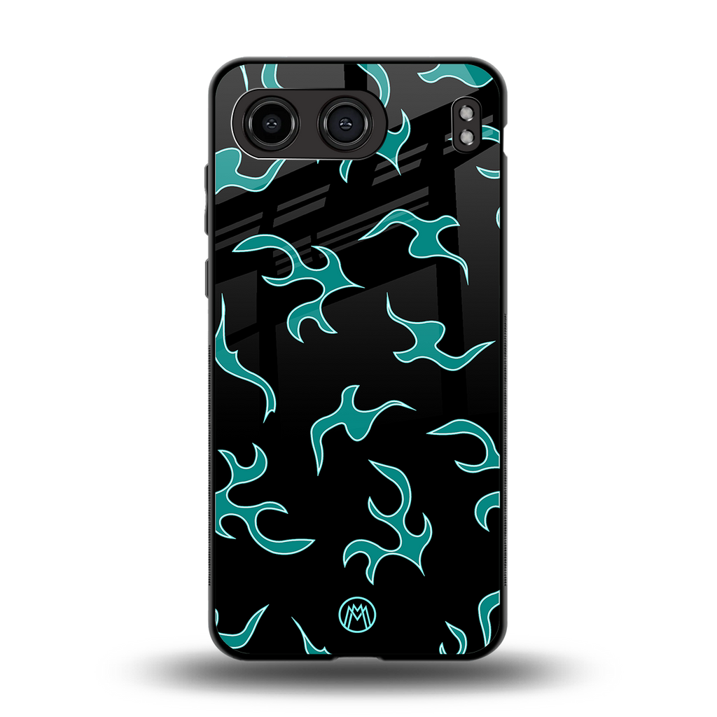 lil blue flames back phone cover | glass case for oneplus nord 4