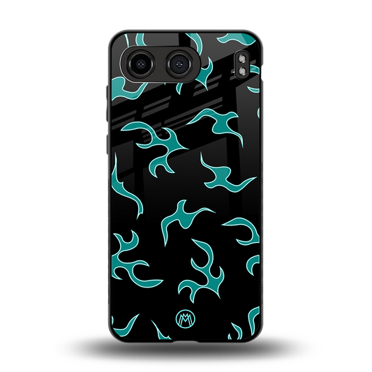 lil blue flames back phone cover | glass case for oneplus nord 4