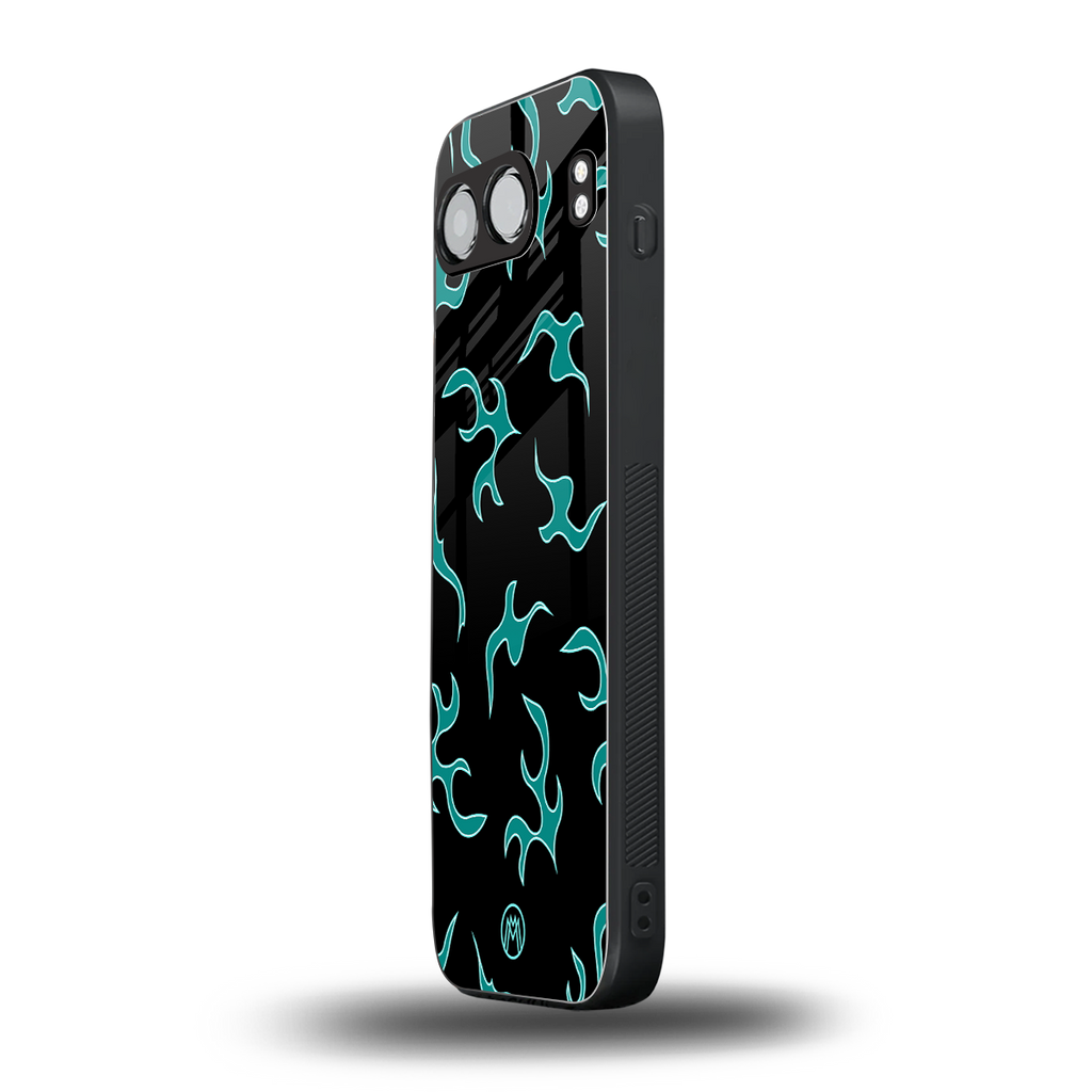 lil blue flames back phone cover | glass case for oneplus nord 4