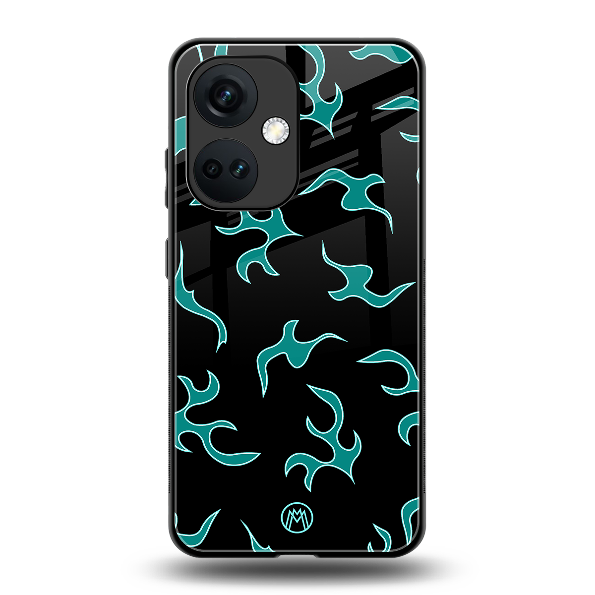 lil blue flames back phone cover | glass case for oneplus nord ce 3