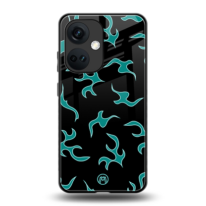 lil blue flames back phone cover | glass case for oneplus nord ce 3