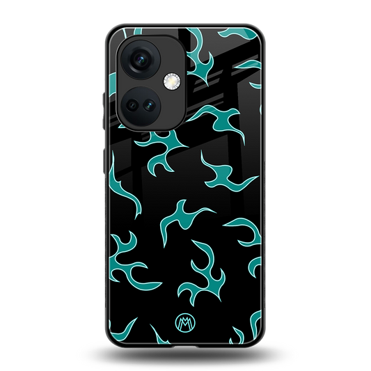 lil blue flames back phone cover | glass case for oneplus nord ce 3