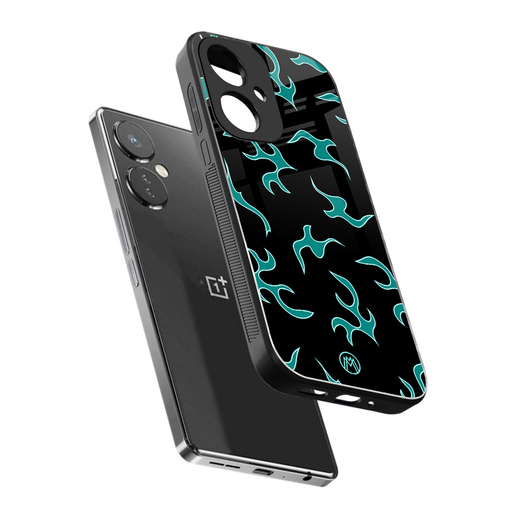 lil blue flames back phone cover | glass case for oneplus nord ce 3