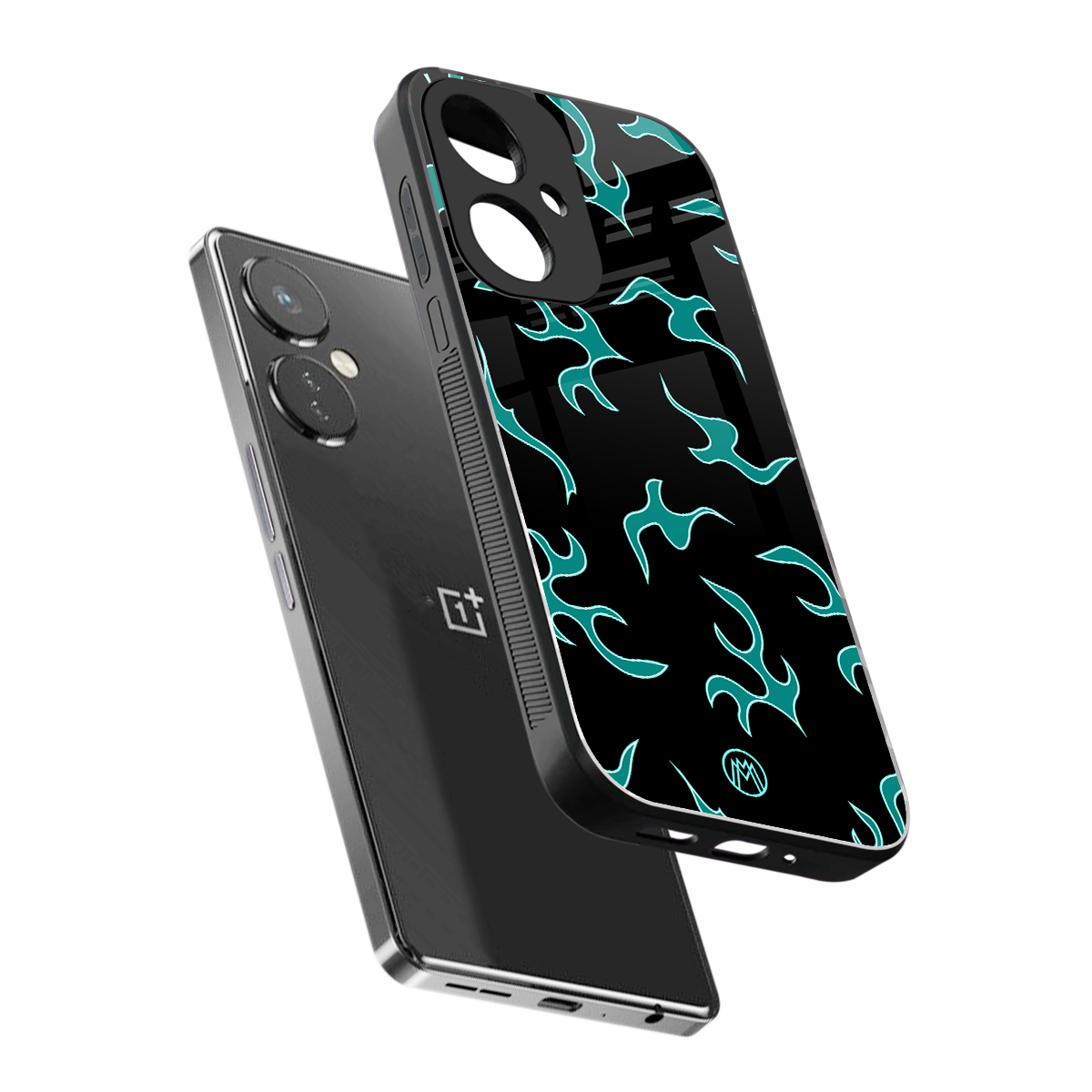 lil blue flames back phone cover | glass case for oneplus nord ce 3