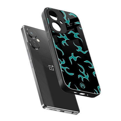lil blue flames back phone cover | glass case for oneplus nord ce 3