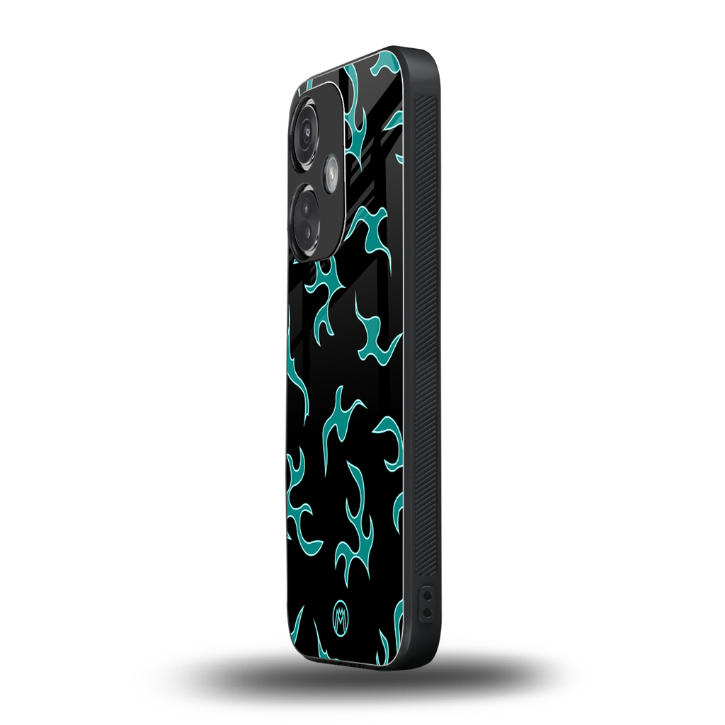 lil blue flames back phone cover | glass case for oneplus nord ce 3