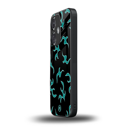 lil blue flames back phone cover | glass case for oneplus nord ce 3