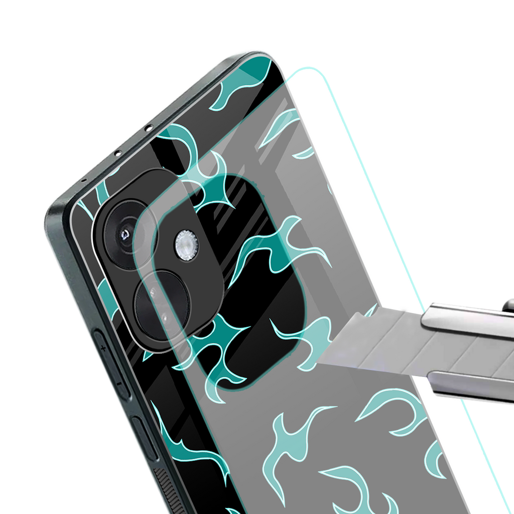 lil blue flames back phone cover | glass case for oneplus nord ce 3