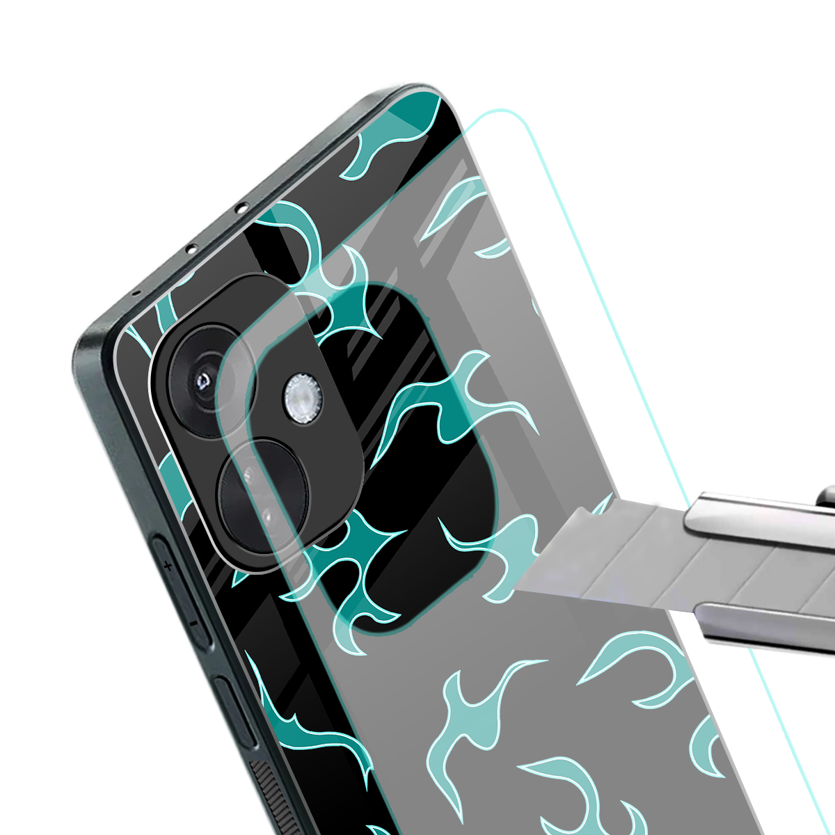 lil blue flames back phone cover | glass case for oneplus nord ce 3
