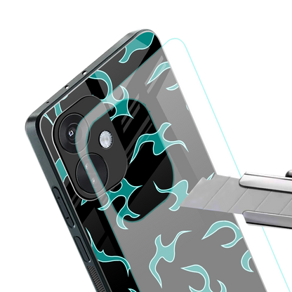 lil blue flames back phone cover | glass case for oneplus nord ce 3
