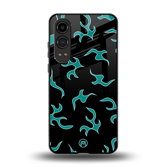 lil blue flames back phone cover | glass case for oneplus nord ce 4 lite