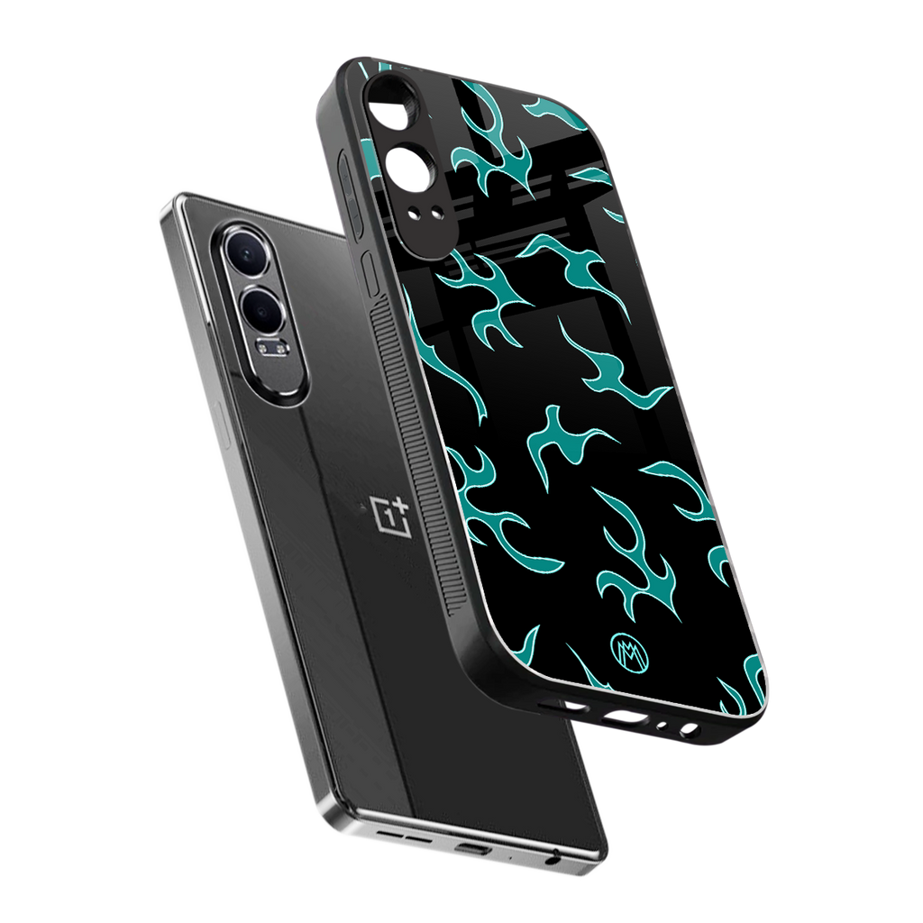lil blue flames back phone cover | glass case for oneplus nord ce 4 lite