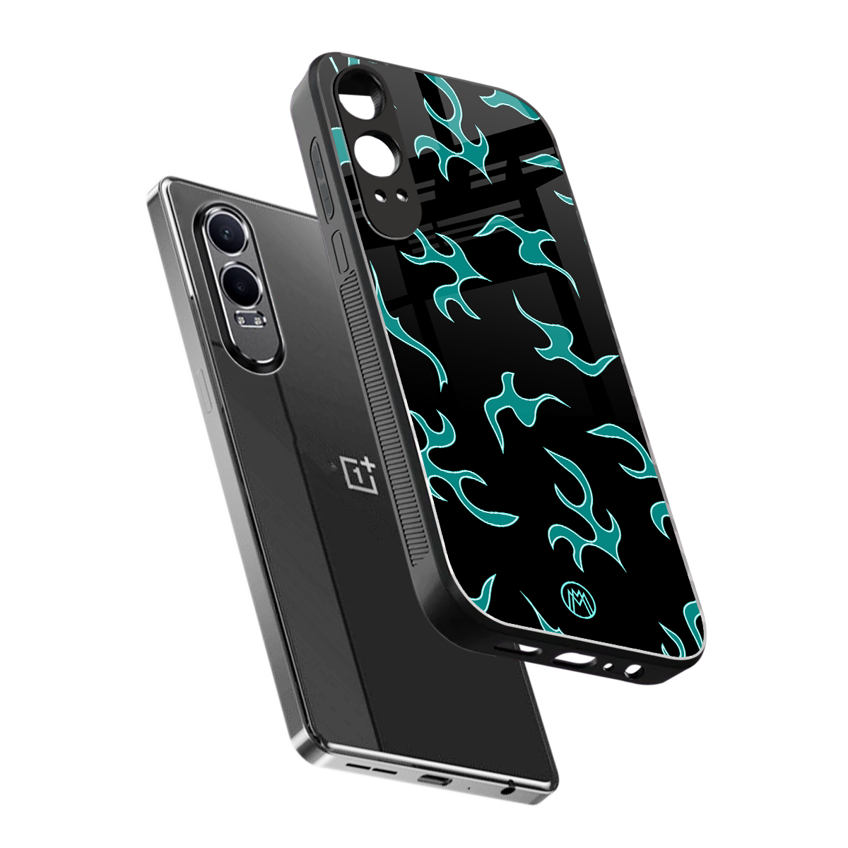 lil blue flames back phone cover | glass case for oneplus nord ce 4 lite
