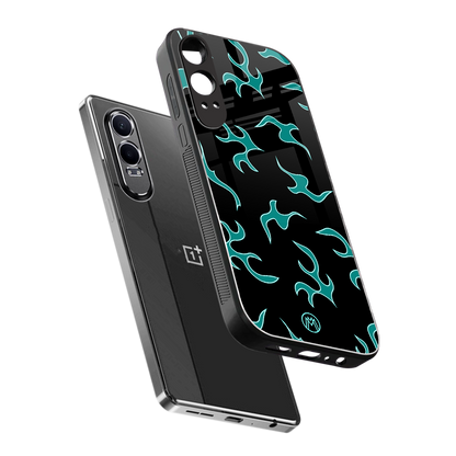 lil blue flames back phone cover | glass case for oneplus nord ce 4 lite