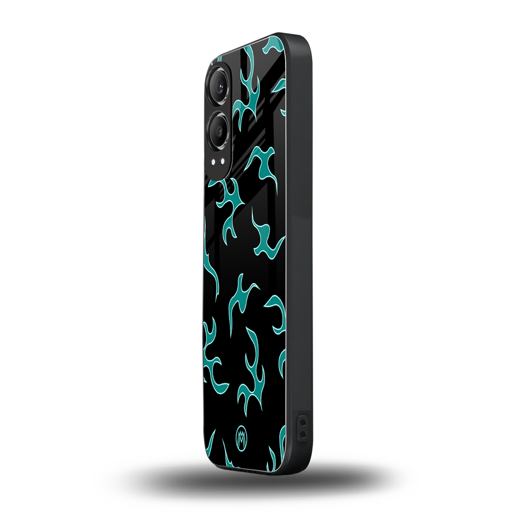 lil blue flames back phone cover | glass case for oneplus nord ce 4 lite