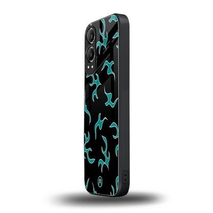 lil blue flames back phone cover | glass case for oneplus nord ce 4 lite