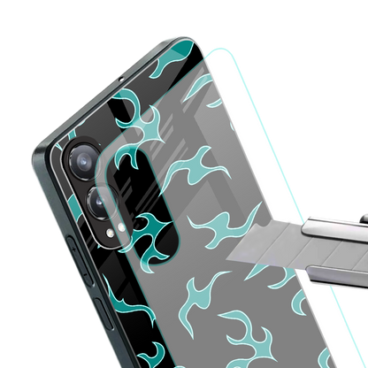 lil blue flames back phone cover | glass case for oneplus nord ce 4 lite