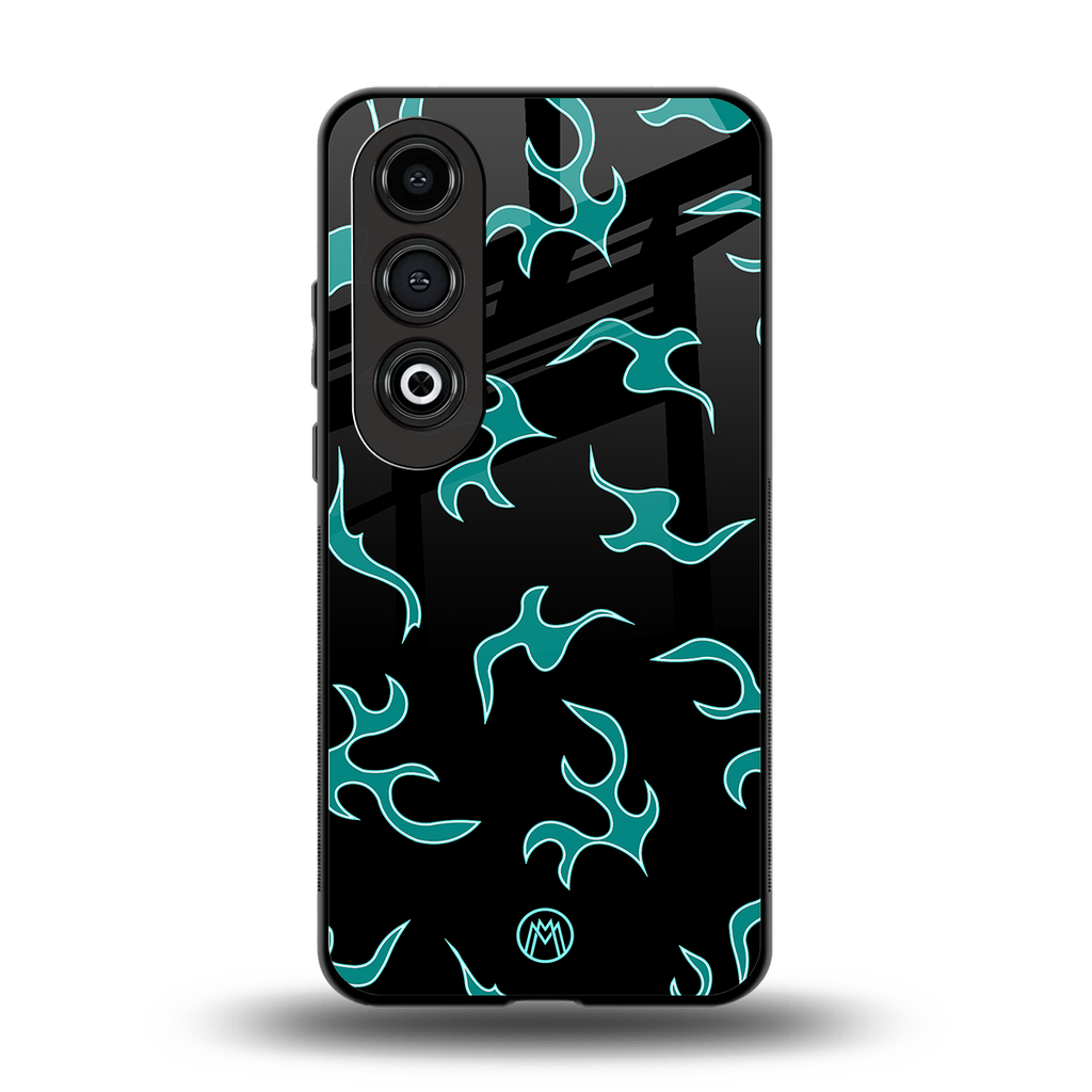 lil blue flames back phone cover | glass case for oneplus nord ce 4