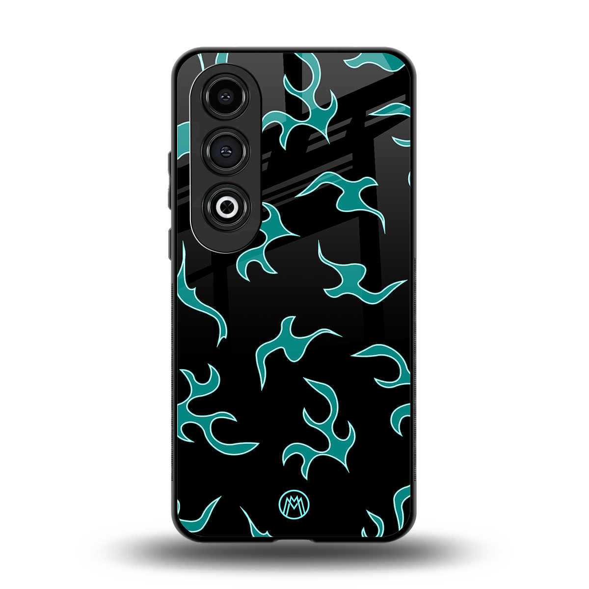 lil blue flames back phone cover | glass case for oneplus nord ce 4