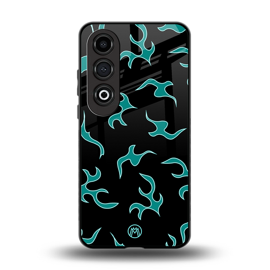 lil blue flames back phone cover | glass case for oneplus nord ce 4