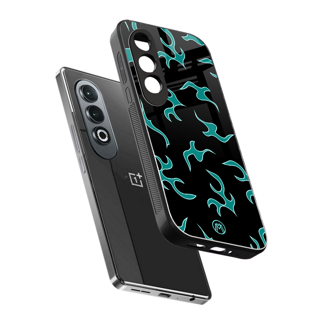 lil blue flames back phone cover | glass case for oneplus nord ce 4