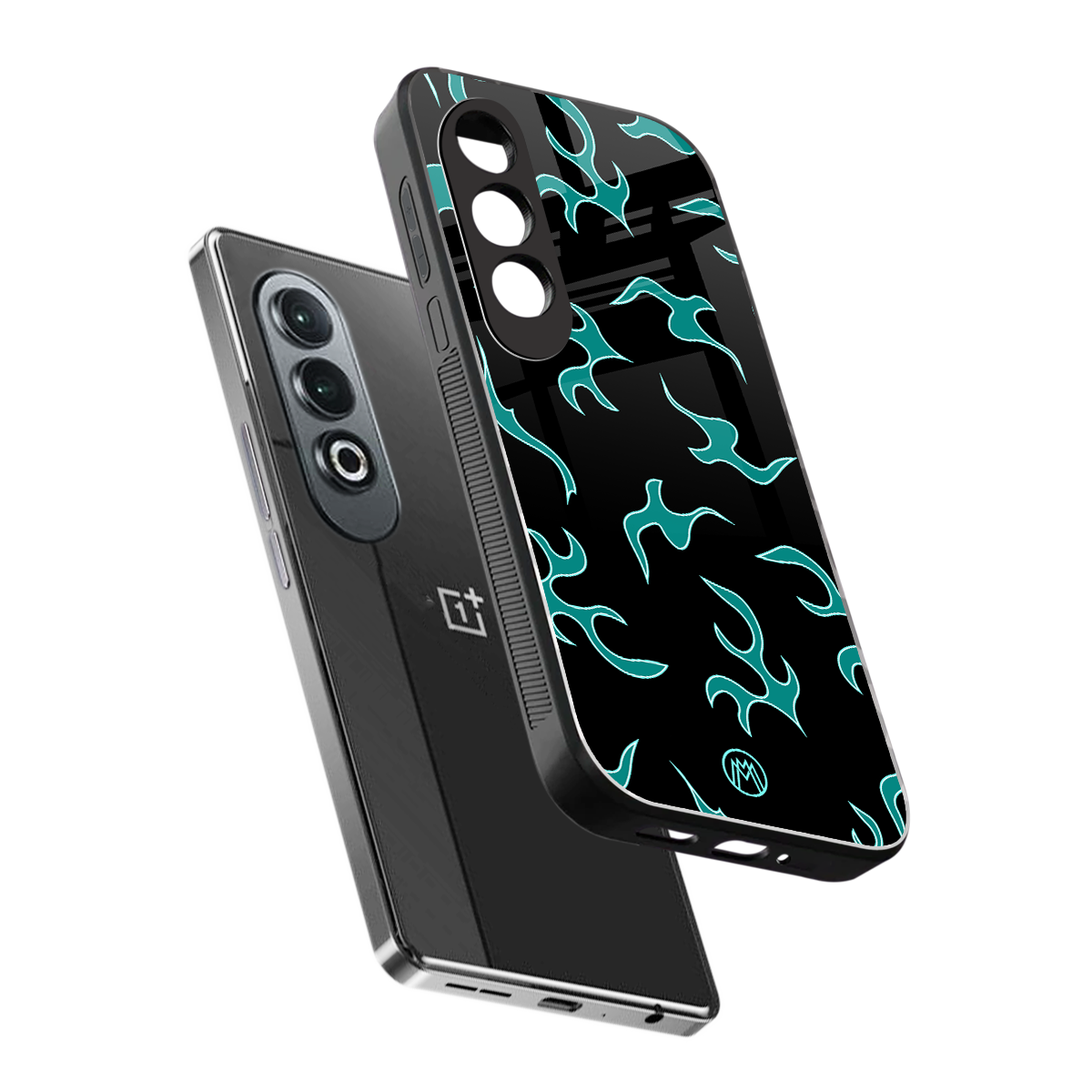 lil blue flames back phone cover | glass case for oneplus nord ce 4