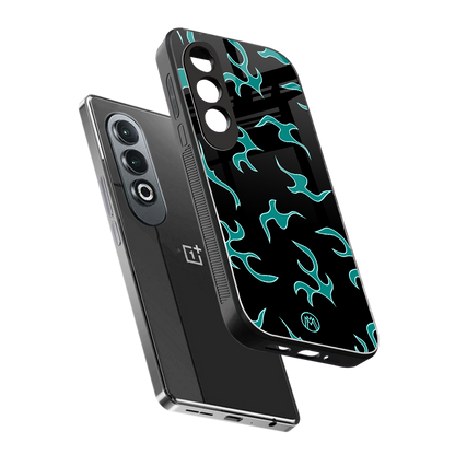 lil blue flames back phone cover | glass case for oneplus nord ce 4