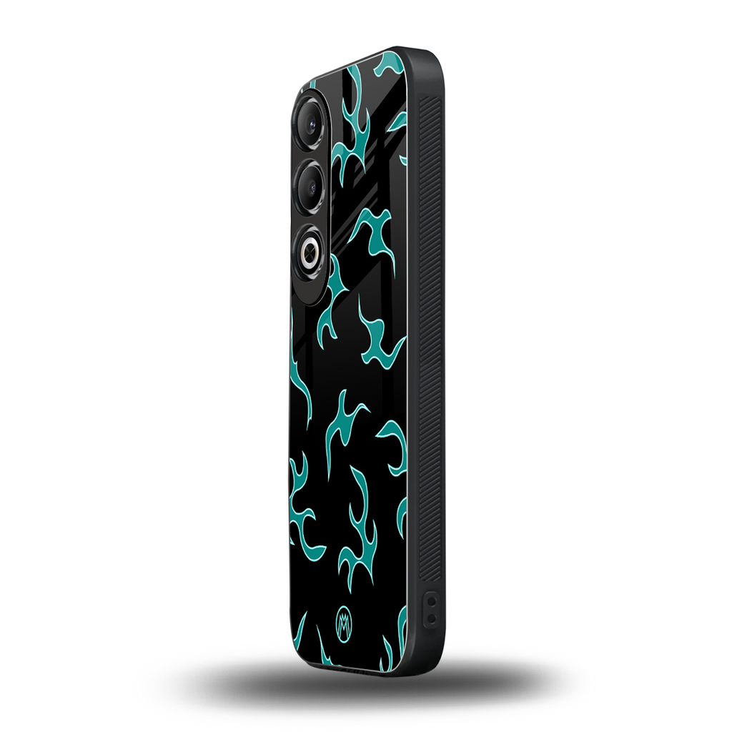 lil blue flames back phone cover | glass case for oneplus nord ce 4