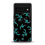 lil blue flames back phone cover | glass case for google pixel 6 pro