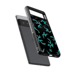 lil blue flames back phone cover | glass case for google pixel 6 pro