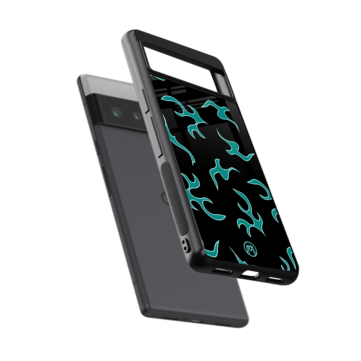 lil blue flames back phone cover | glass case for google pixel 6 pro